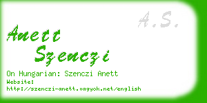 anett szenczi business card